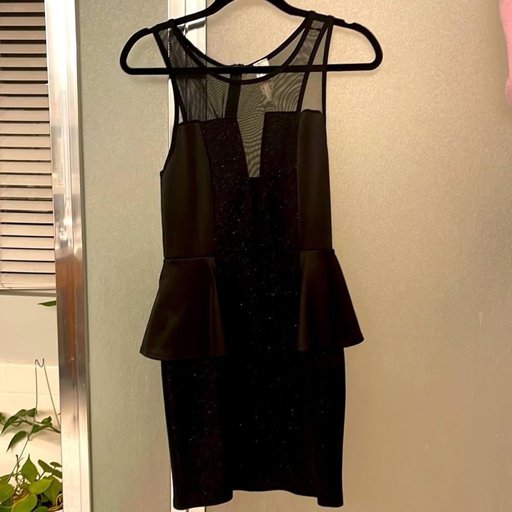 NOT FOR SALE! Little Black Peplum Dress Medium with Shimmer